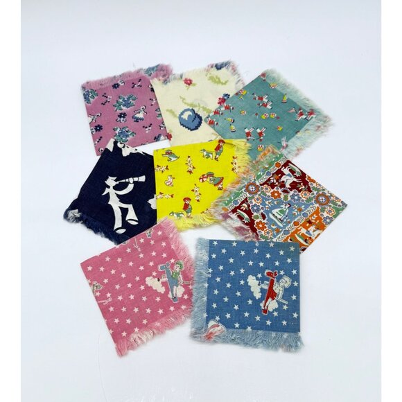 Vintage 1940s Childrens Handkerchiefs Set - Picture 5 of 14